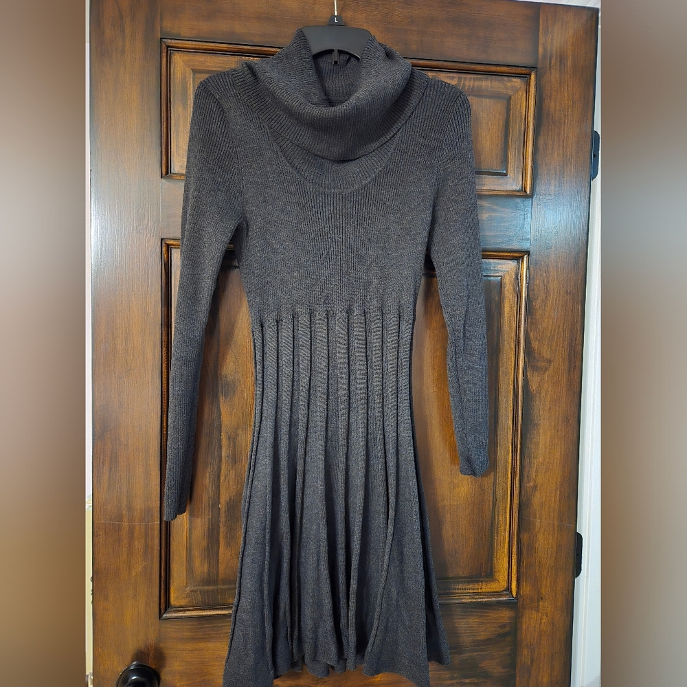 Calvin Klein Dark Gray Knit Sweater Dress